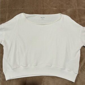 Hollister Women's Classic White Cropped Sweater off the shoulder